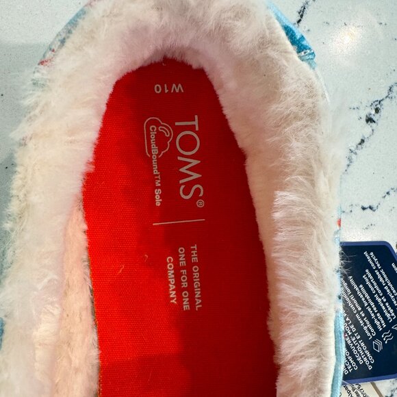 TOMS Alpargata Clearwater Blue Snow Yeti Print Slip Ons Size 10 - Picture 5 of 6